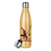 Glitter gold stainless steel thermos bottle, double-walled, 500ml