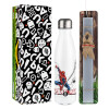 Easter candle, metallic white thermos bottle (500ml) & aromatic flat candle (30cm) (GRAY)