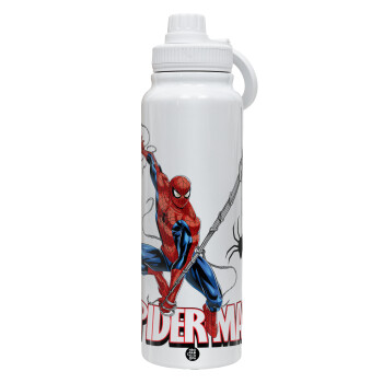 Spiderman fly, 1L Stainless Steel Thermal Bottle with Phone Holder & Double Wall Insulation
