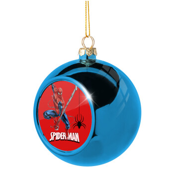 Spiderman fly, Χριστουγεννιάτικη μπάλα δένδρου Μπλε 8cm