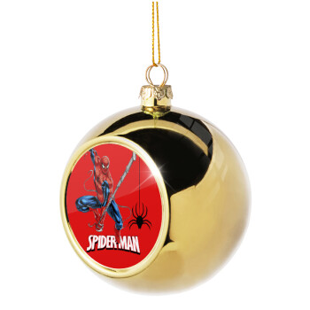 Spiderman fly, Χριστουγεννιάτικη μπάλα δένδρου Χρυσή 8cm