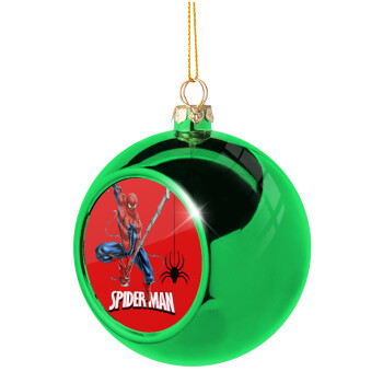 Spiderman fly, Χριστουγεννιάτικη μπάλα δένδρου Πράσινη 8cm