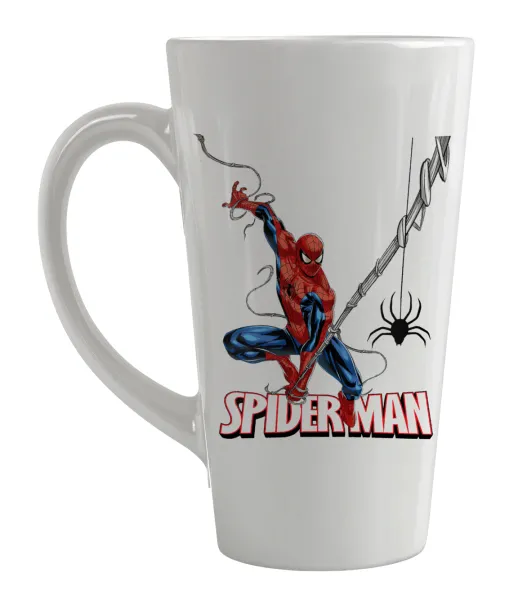 Spiderman fly — Large tapered latte mug, ceramic, 450ml