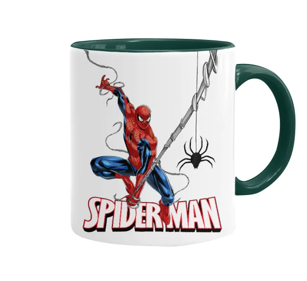 Spiderman fly — Κούπα χρωματιστή πράσινη, κεραμική, 330ml