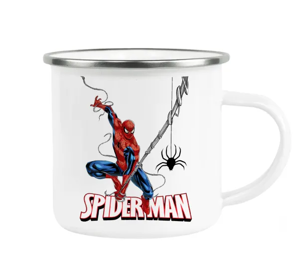 Spiderman fly — Metallic enamel cup white 360ml