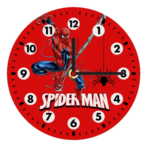 Spiderman fly — Ρολόι τοίχου ξύλινο (20cm)