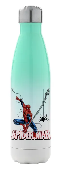 Spiderman fly — Μεταλλικό παγούρι θερμός Πράσινο/Λευκό (Stainless steel), διπλού τοιχώματος, 500ml