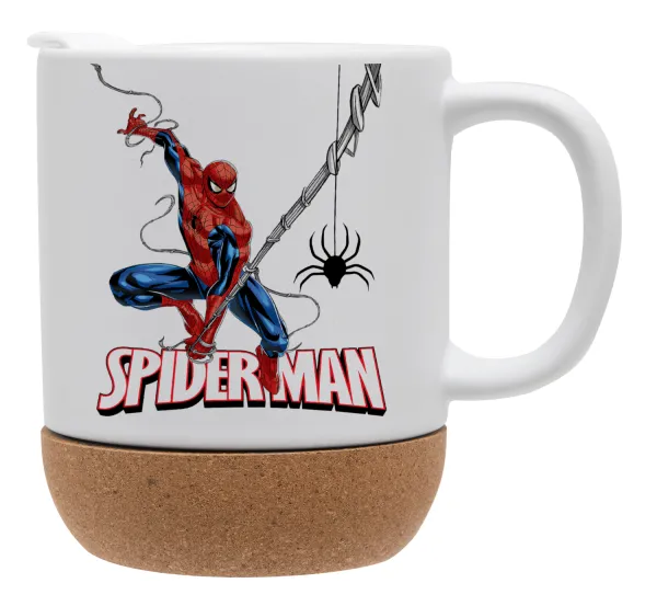 Spiderman fly — Κούπα, κεραμική με βάση φελού και καπάκι (ΜΑΤ), 330ml