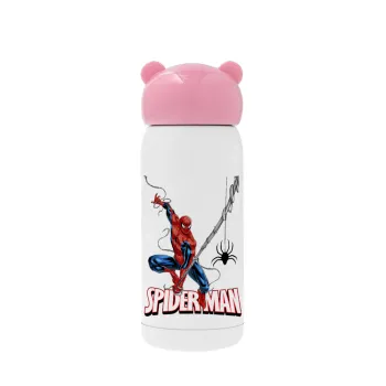 Spiderman fly, Ροζ ανοξείδωτο παγούρι θερμό (Stainless steel), 320ml