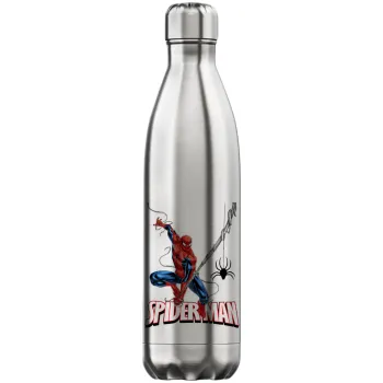 Spiderman fly, Μεταλλικό παγούρι θερμός Inox (Stainless steel), διπλού τοιχώματος, 750ml