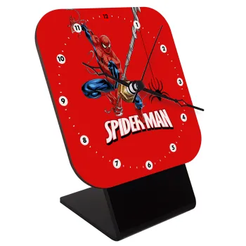 Spiderman fly, Επιτραπέζιο ρολόι ξύλινο με δείκτες (10cm)