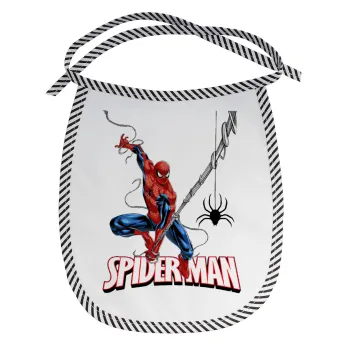 Spiderman fly, Σαλιάρα μωρού αλέκιαστη με κορδόνι Μαύρη