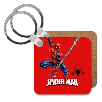 Spiderman fly, Μπρελόκ Ξύλινο τετράγωνο MDF
