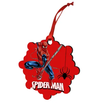 Spiderman fly, Christmas ornament snowflake wooden 7.5cm