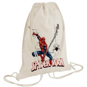 Spiderman fly, Τσάντα πλάτης πουγκί GYMBAG natural (28x40cm)