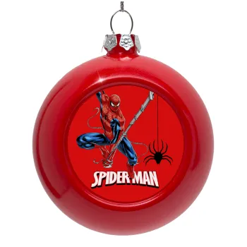 Spiderman fly, Red Christmas tree ornament bauble 8cm