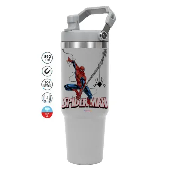 Spiderman fly, ΓΚΡΙ χρώματος Θερμός Ανοξείδωτο 890ml (30oz) με χερούλι