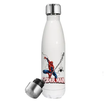 Spiderman fly, Metal mug thermos White (Stainless steel), double wall, 500ml