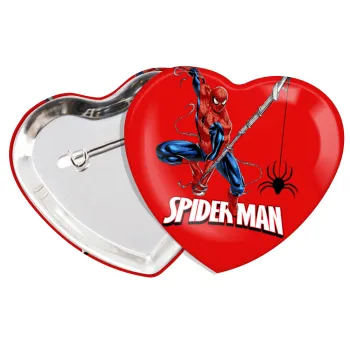 Spiderman fly, Κονκάρδα παραμάνα καρδιά (57x52mm)
