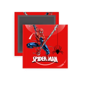 Spiderman fly, Μαγνητάκι ψυγείου τετράγωνο διάστασης 5x5cm