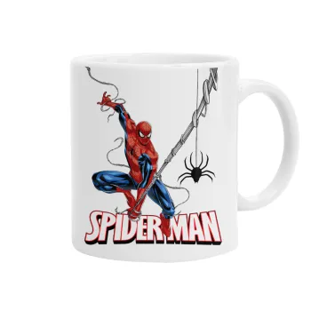 Spiderman fly, Ceramic coffee mug, 330ml