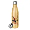 Glitter gold stainless steel thermos bottle, double-walled, 500ml