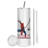 Tumbler stainless steel 600ml, with metal straw & cleaning brush