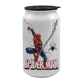 Spiderman fly, Κούπα ταξιδιού μεταλλική με καπάκι (tin-can) 500ml