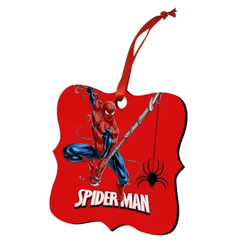 Spiderman fly, Christmas ornament polygon wooden 7.5cm