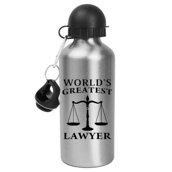 World's greatest Lawyer, Μεταλλικό παγούρι νερού, Ασημένιο, αλουμινίου 500ml