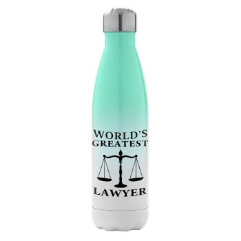 World's greatest Lawyer, Μεταλλικό παγούρι θερμός Πράσινο/Λευκό (Stainless steel), διπλού τοιχώματος, 500ml