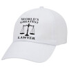 World's greatest Lawyer, Καπέλο ενηλίκων Jockey Λευκό (snapback, 5-φύλλο, unisex)