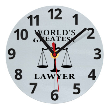 World's greatest Lawyer, Ρολόι τοίχου γυάλινο (20cm)