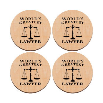 World's greatest Lawyer, ΣΕΤ x4 Σουβέρ ξύλινα στρογγυλά plywood (9cm)