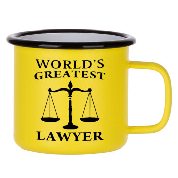 World's greatest Lawyer, Κούπα Μεταλλική εμαγιέ ΜΑΤ Κίτρινη 360ml