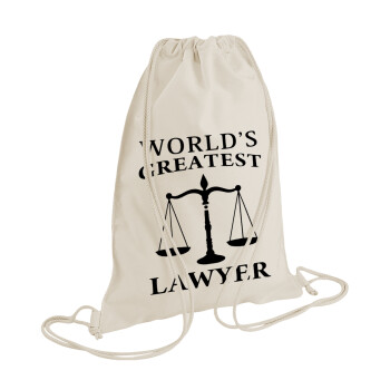 World's greatest Lawyer, Τσάντα πλάτης πουγκί GYMBAG natural (28x40cm)