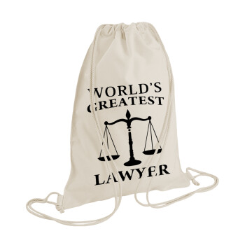 World's greatest Lawyer, Backpack bag GYMBAG natural (28x40cm)