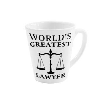 World's greatest Lawyer, Κούπα κωνική Latte Λευκή, κεραμική, 300ml