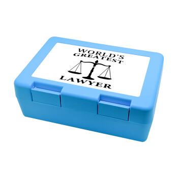 World's greatest Lawyer, Children's cookie container LIGHT BLUE 185x128x65mm (BPA free plastic)