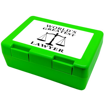 World's greatest Lawyer, Children's cookie container GREEN 185x128x65mm (BPA free plastic)