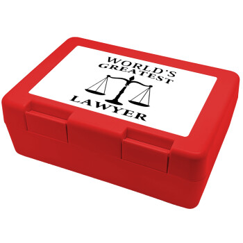 World's greatest Lawyer, Children's cookie container RED 185x128x65mm (BPA free plastic)
