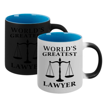 World's greatest Lawyer, Κούπα Μαγική εσωτερικό μπλε, κεραμική 330ml που αλλάζει χρώμα με το ζεστό ρόφημα (1 τεμάχιο)