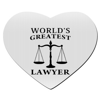 World's greatest Lawyer, Mousepad καρδιά 23x20cm