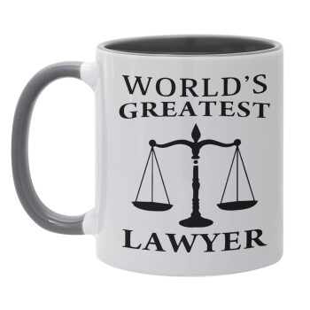 World's greatest Lawyer, Κούπα χρωματιστή γκρι, κεραμική, 330ml