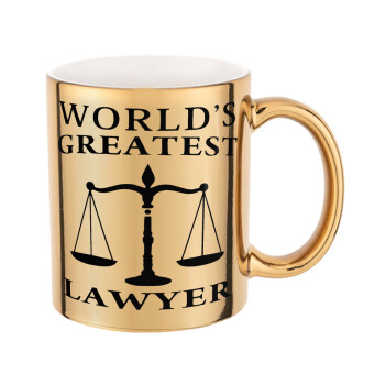 World's greatest Lawyer, Κούπα κεραμική, χρυσή καθρέπτης, 330ml