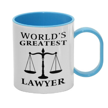 World's greatest Lawyer, Κούπα (πλαστική) (BPA-FREE) Polymer Μπλε για παιδιά, 330ml
