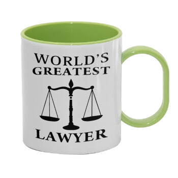 World's greatest Lawyer, Κούπα (πλαστική) (BPA-FREE) Polymer Πράσινη για παιδιά, 330ml