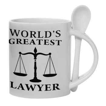 World's greatest Lawyer, Κούπα, κεραμική με κουταλάκι, 330ml (1 τεμάχιο)