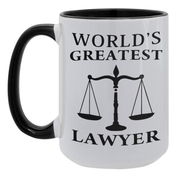 World's greatest Lawyer, Κούπα Mega 15oz, κεραμική Μαύρη, 450ml