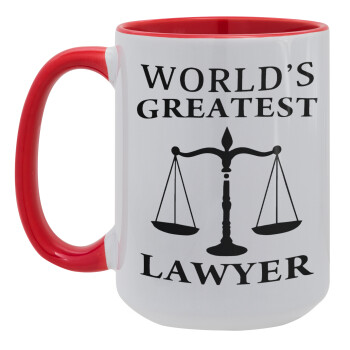 World's greatest Lawyer, Κούπα Mega 15oz, κεραμική Κόκκινη, 450ml